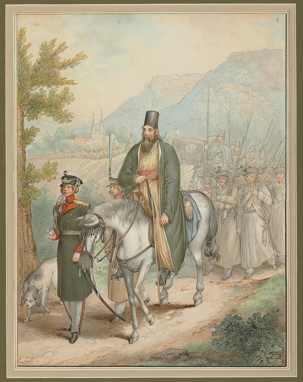 Rus Askerleri Bir Rahibe At Sırtında Refakat Ederler, by Georg Emanuel Opitz