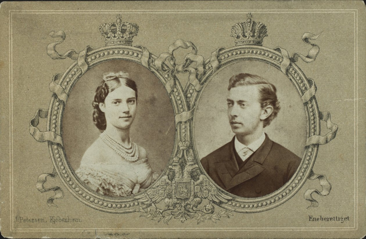 Rusya Büyük Dükü Nicholas Alexandrovich 1843-1865 ve Danimarka Prensesi Dagmar, 1865. by Georg Emil Hansen
