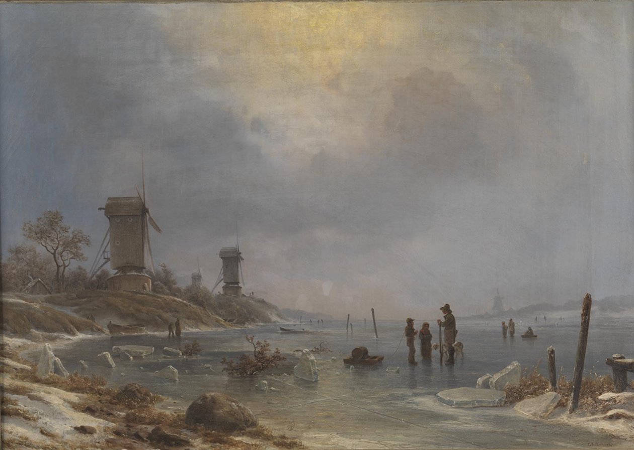 Elbe tarafından bir kış günü by Georg Emil Libert