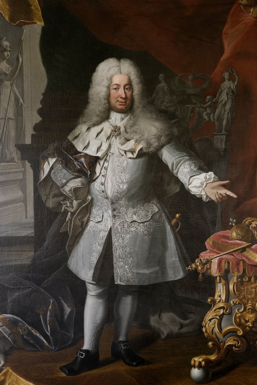 Fredrik I, İsveç Kralı, c.1720 (tuval üzerine yağlı boya) by Georg Engelhardt Schröder