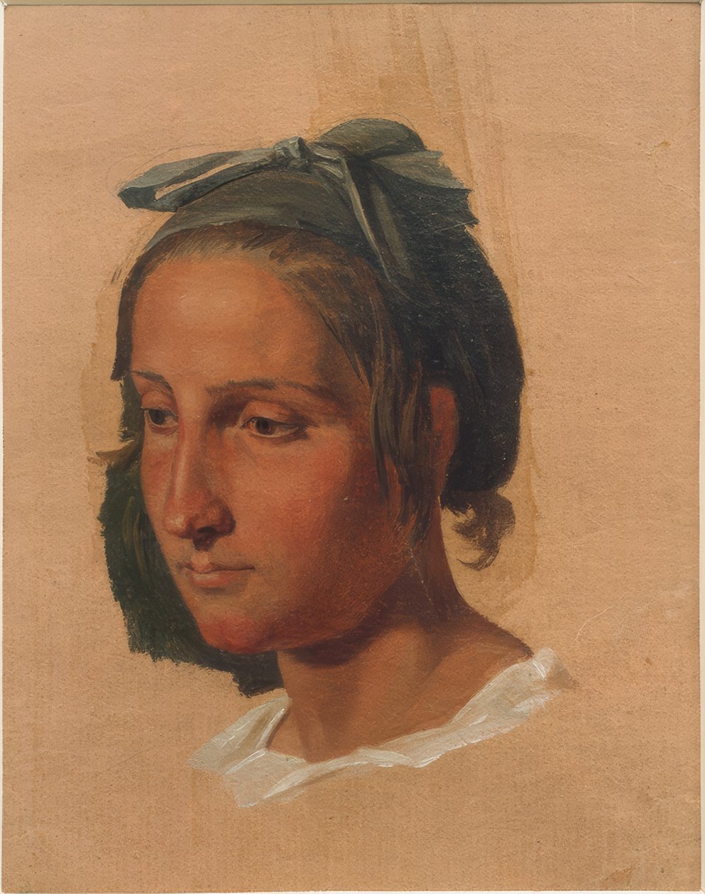 İtalyan bir kadının portre çalışması by Georg Friedrich August Lucas