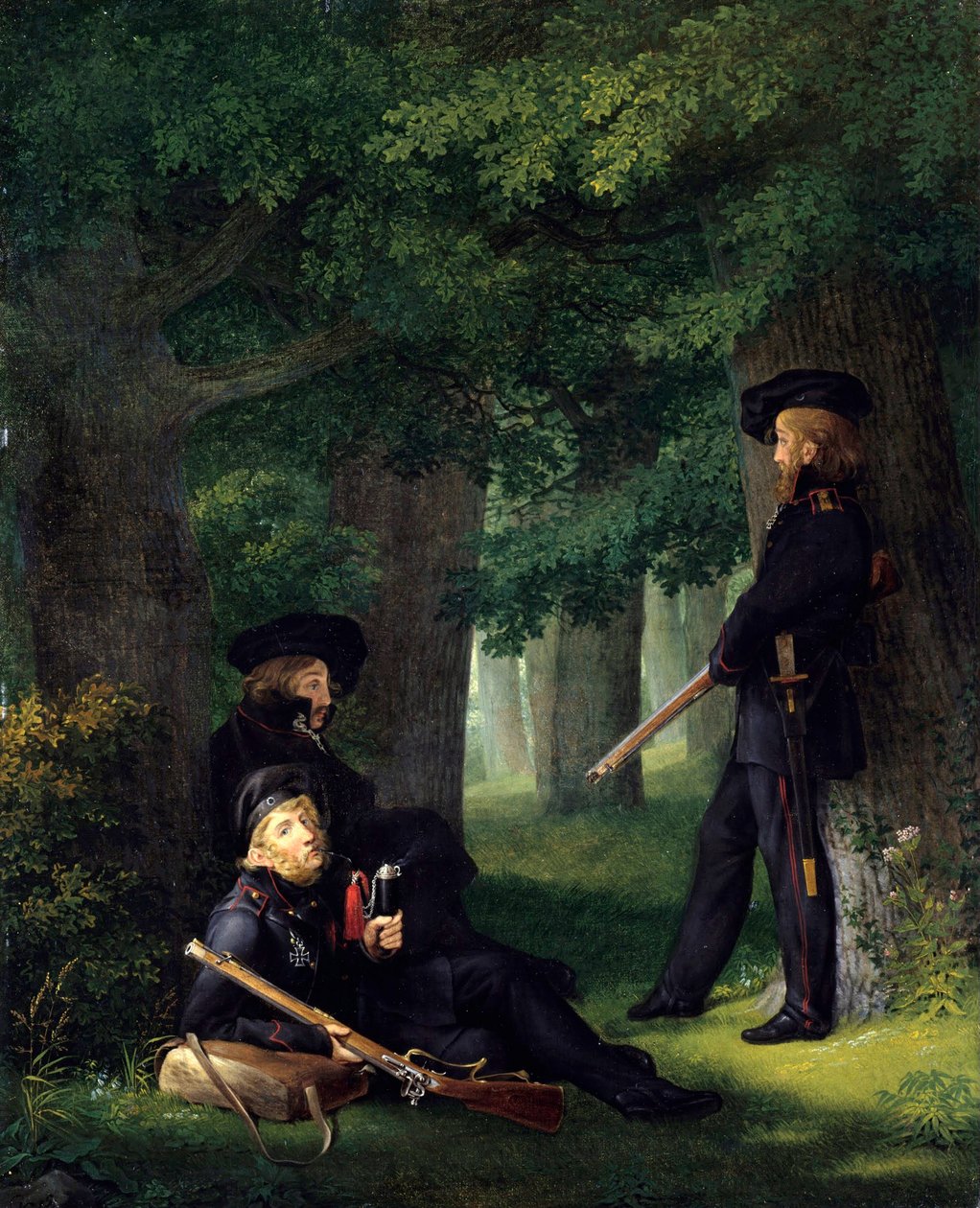 ""Karakollar"" (Karakol Görevi) (Theodor Koerner (1791-1813, Prusyalı şair ve asker), Karl Friedrich Friesen (1784-1814, eğitimci ve başına buyruk) ve Heinrich Hartmann