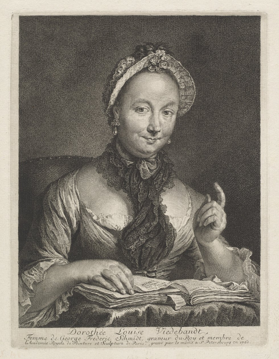 Dorothée Louise Viedebandt (Sanatçının Karısı) by Georg Friedrich Schmidt