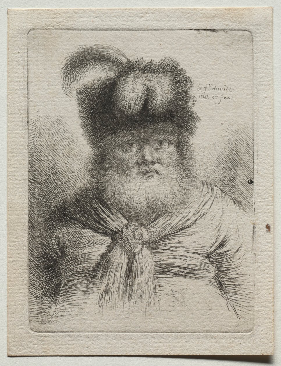 Kürk Şapkalı Yaşlı Adam. by Georg Friedrich Schmidt