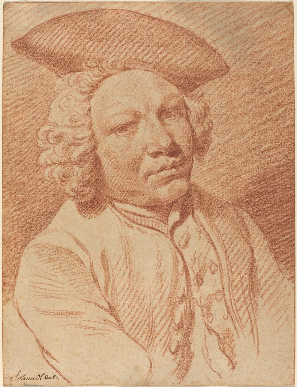 Tricorn Şapkalı Bir Adamın Portresi by Georg Friedrich Schmidt