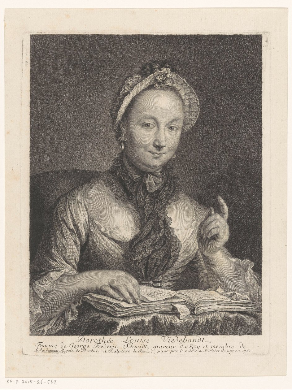 Dorothée Louise Viedebandt'ın portresi, ressam Georg Friedrich Schmidt'in eşi Dorothée Louise Viedebandt, Femme de George Frederic Schmidt (nesne üzerindeki başlık) by Georg Friedrich Schmidt