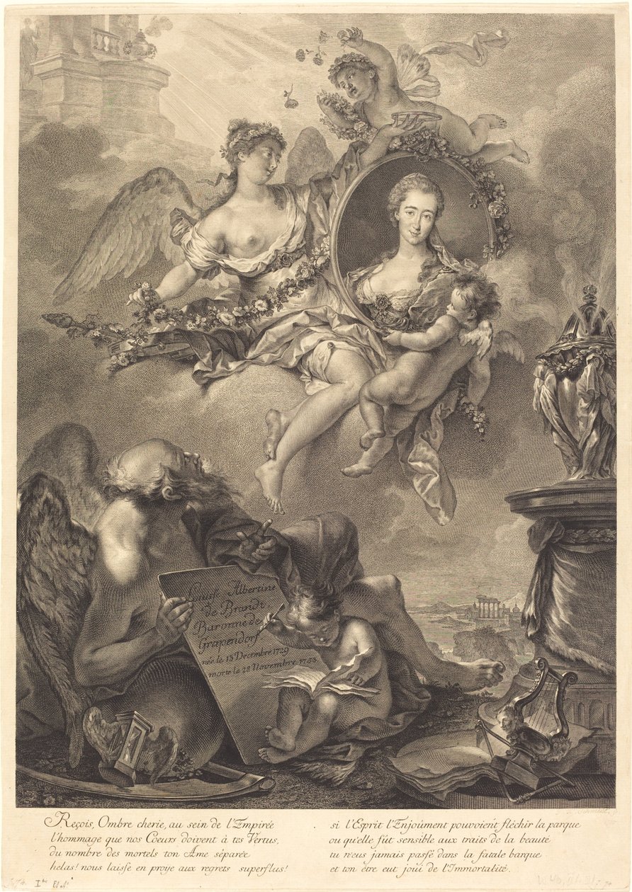 Louise Albertine de Brandt, Barones von Grapendorf by Georg Friedrich Schmidt, after Pierre Le Sueur