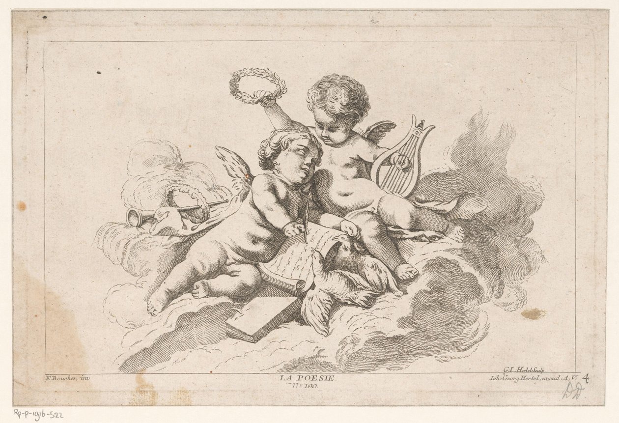 Poëzie La Poesie (nesne üzerindeki başlık) Livre des Arts (dizi adı) by Georg Leopold Hertel