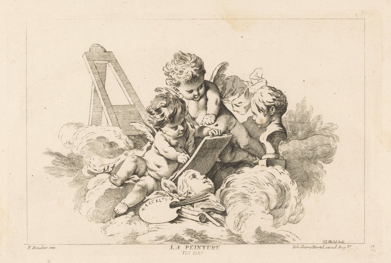 Schilderkunst La Peinture (nesne üzerindeki başlık) Livre des Arts (dizi adı) by Georg Leopold Hertel