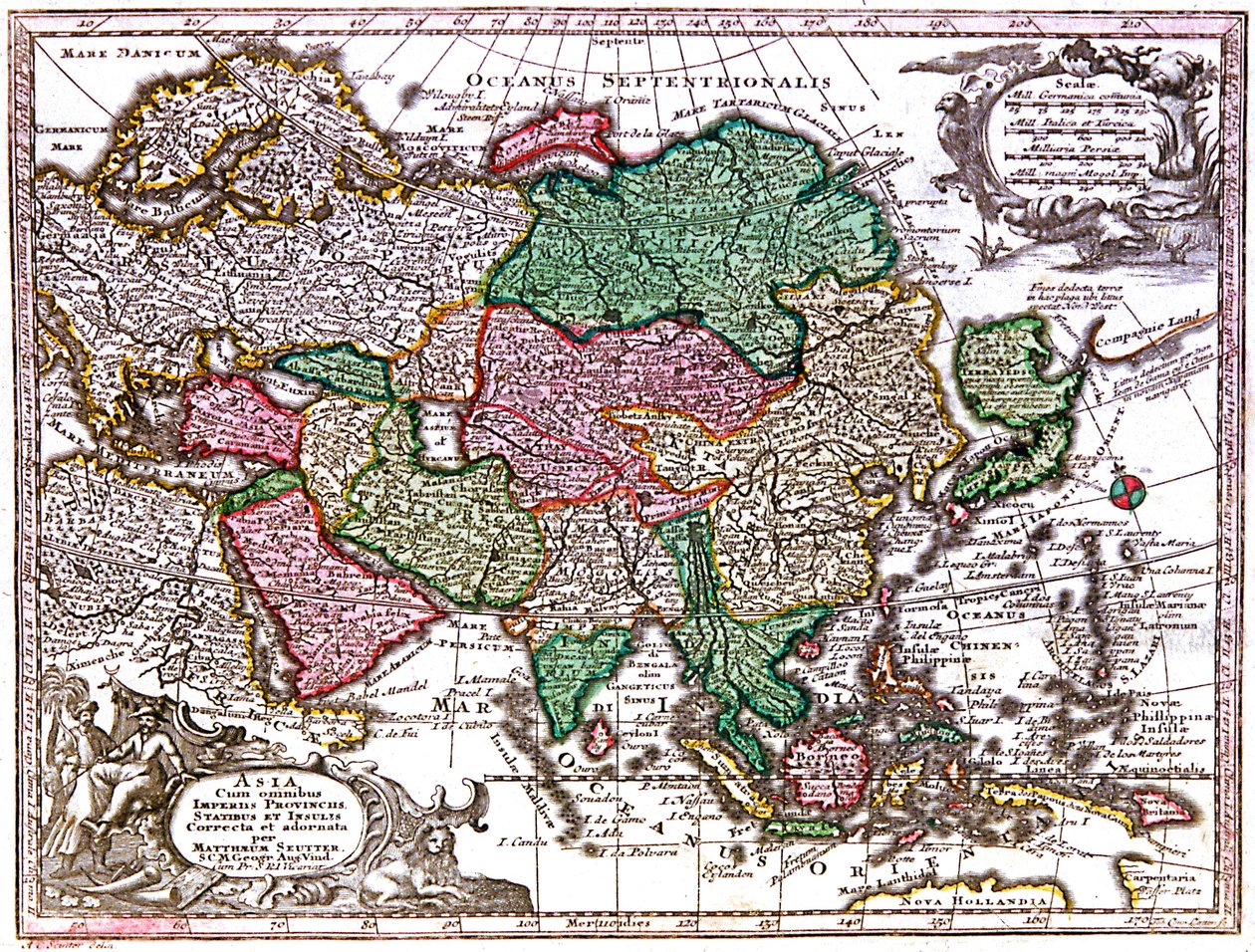 Asya Haritası by Georg Matthäus Seutter