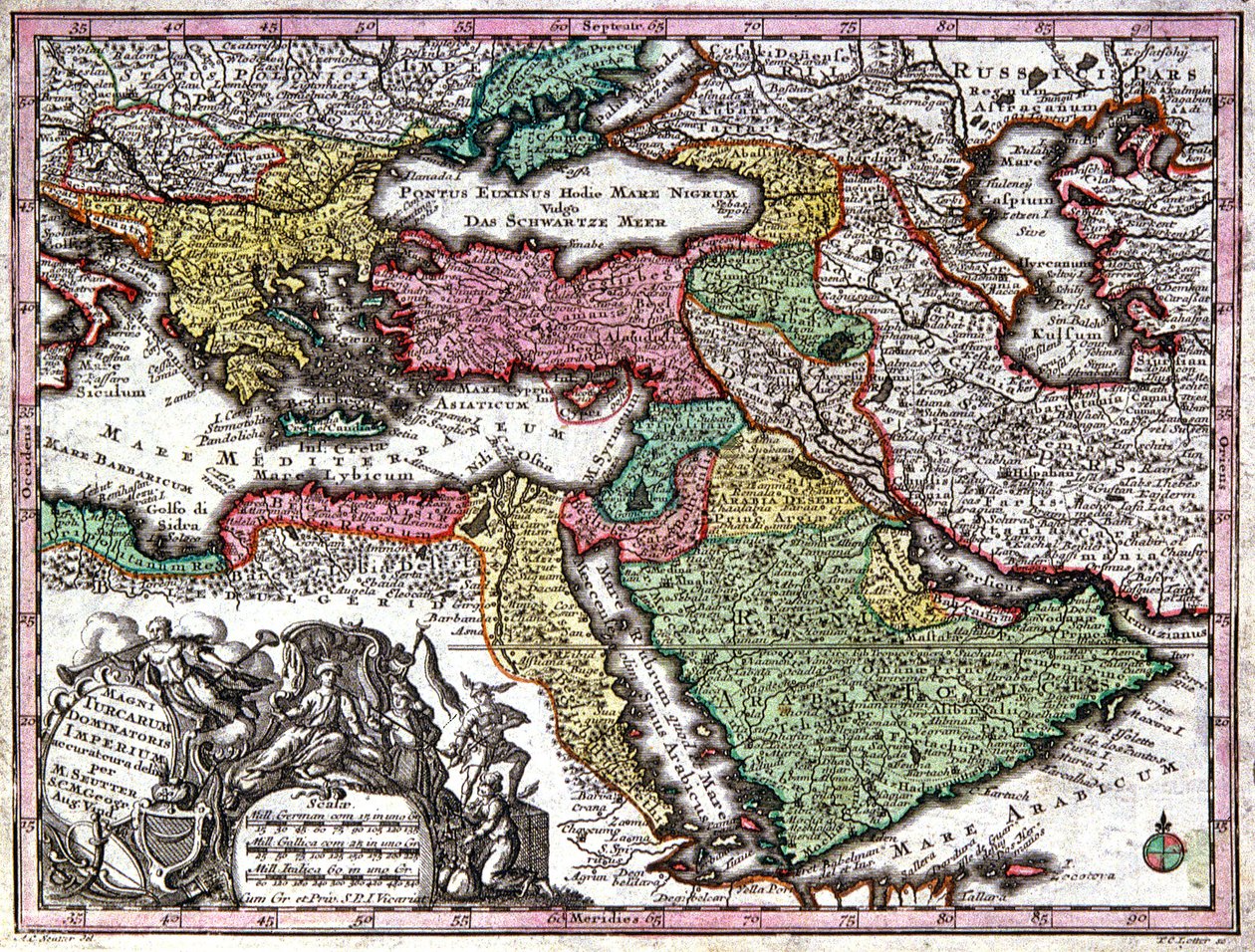 osmanlı imparatorluğu haritası by Georg Matthäus Seutter