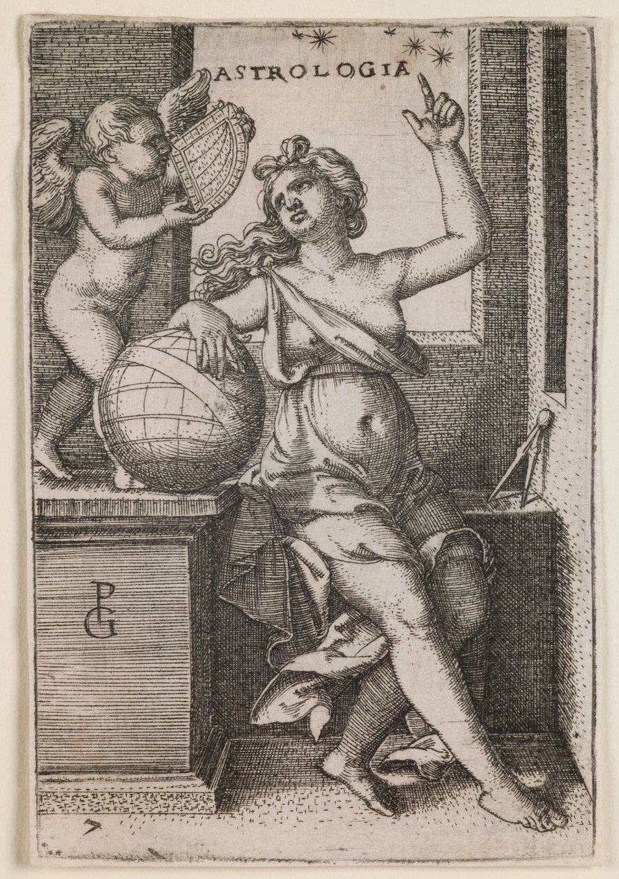Astroloji, "The Liberal Arts" serisinden, 1541 civarı (gravür) by Georg Pencz