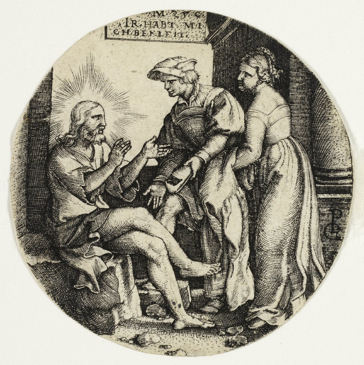 Yedi Merhamet Yasasından Çıplakları Giydirmek by Georg Pencz