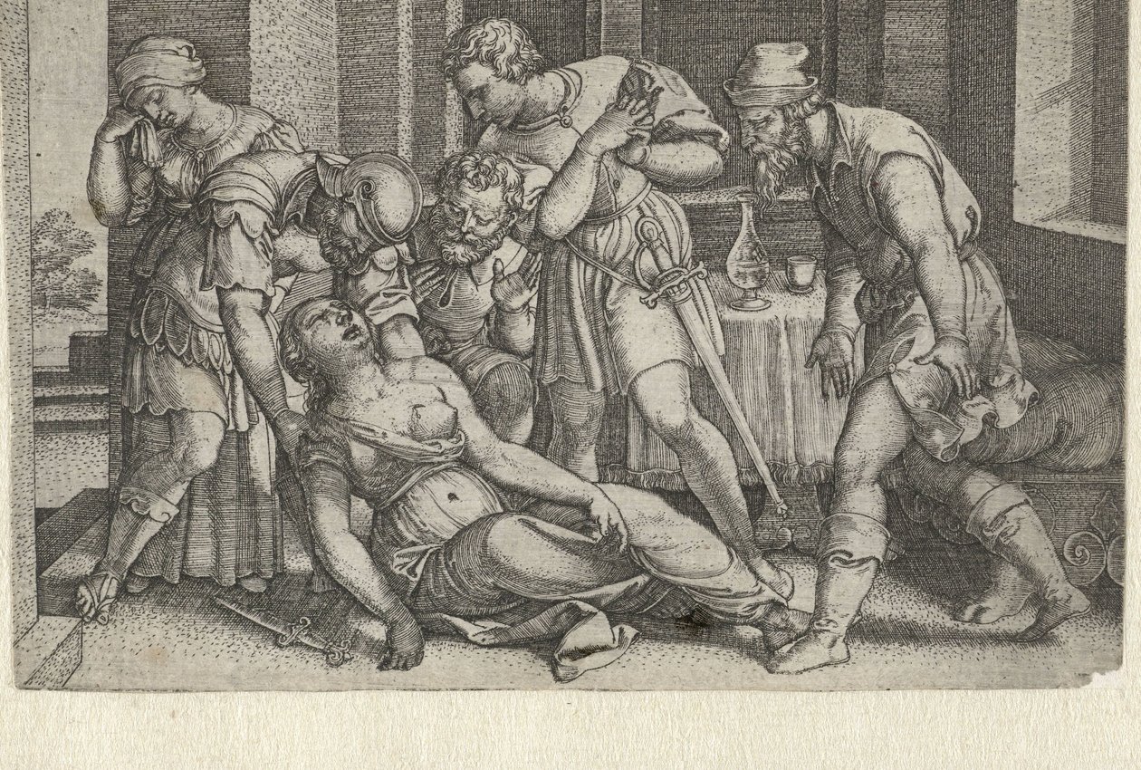Collatinus ve Brutus ölmekte olan Lucretia