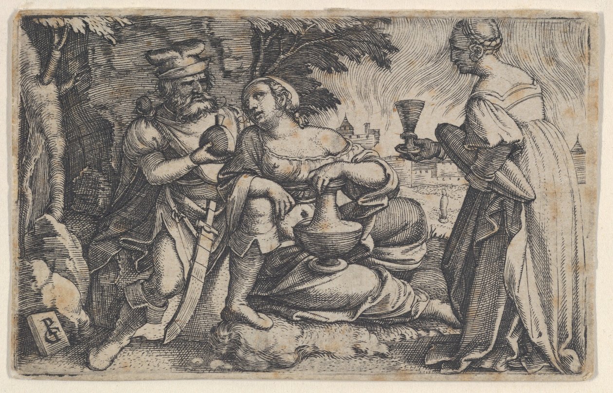 Lût ve Kızları. by Georg Pencz