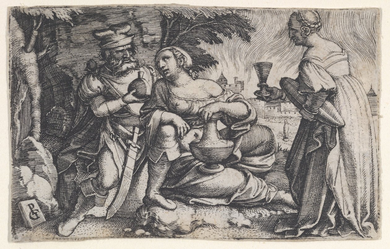 Lût ve Kızları. by Georg Pencz