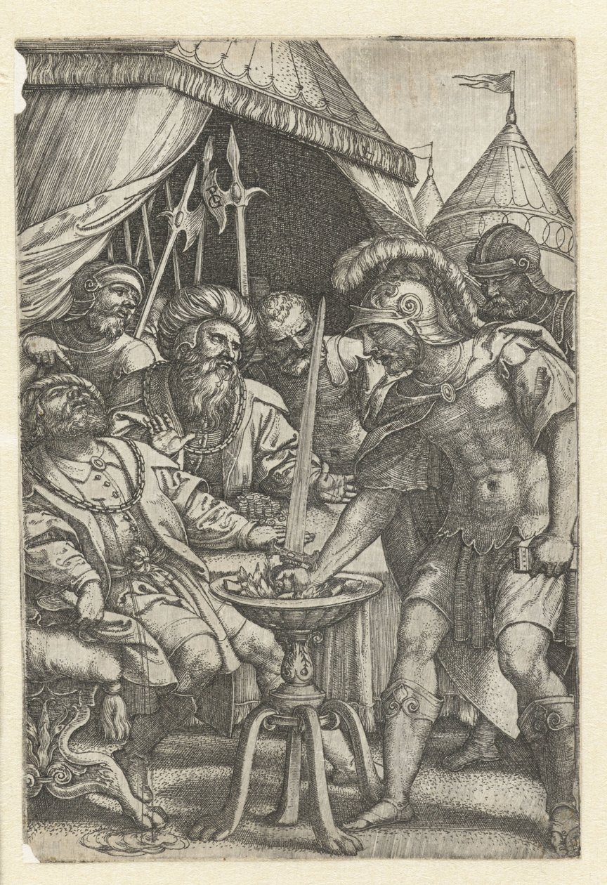 Mucius Scaevola sağ elini ateşe koyuyor Roma kahramanları (dizi adı) by Georg Pencz