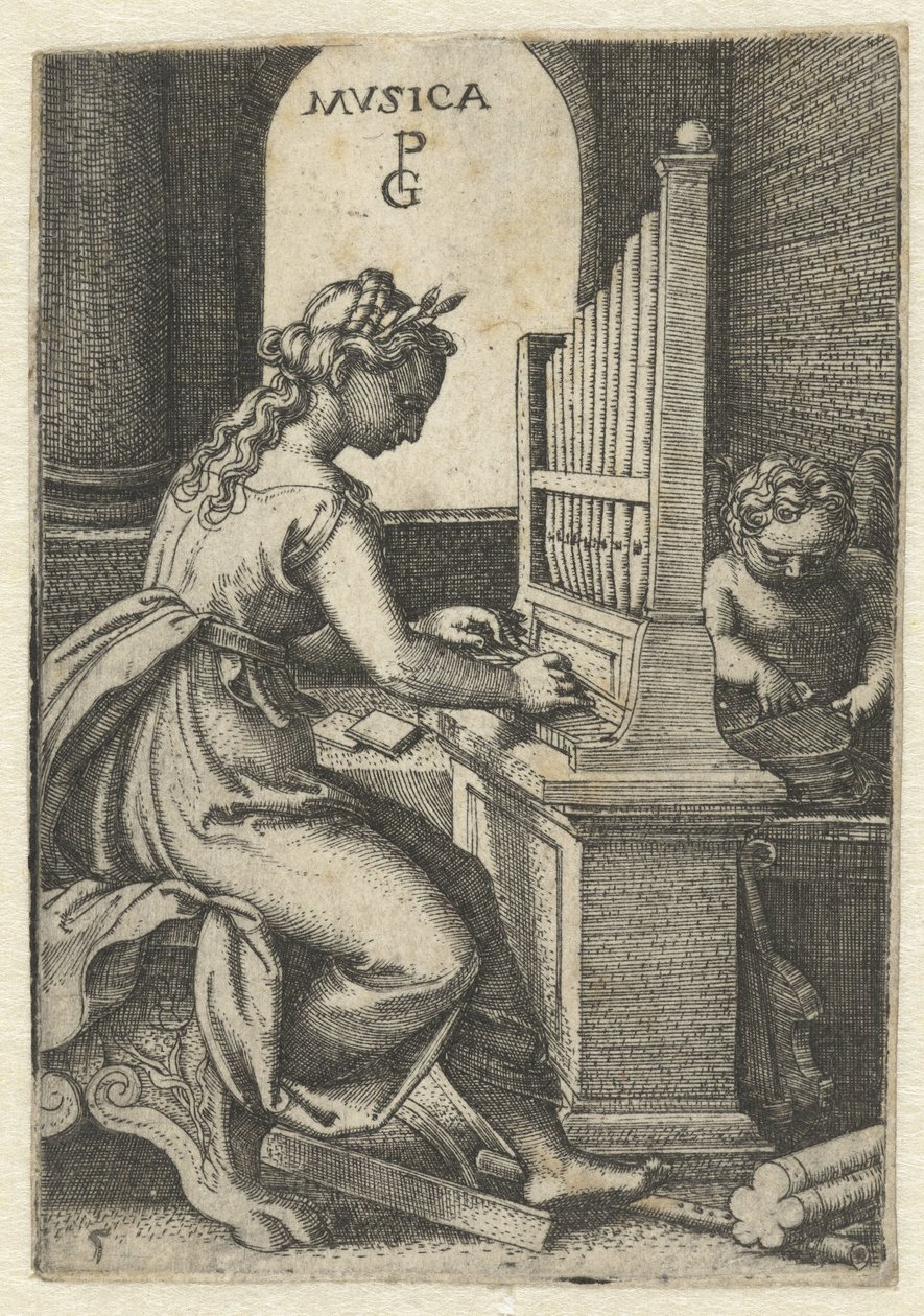 Müzik Musica (nesne üzerindeki başlık) Yedi Liberal Sanatlar (dizi başlığı) by Georg Pencz