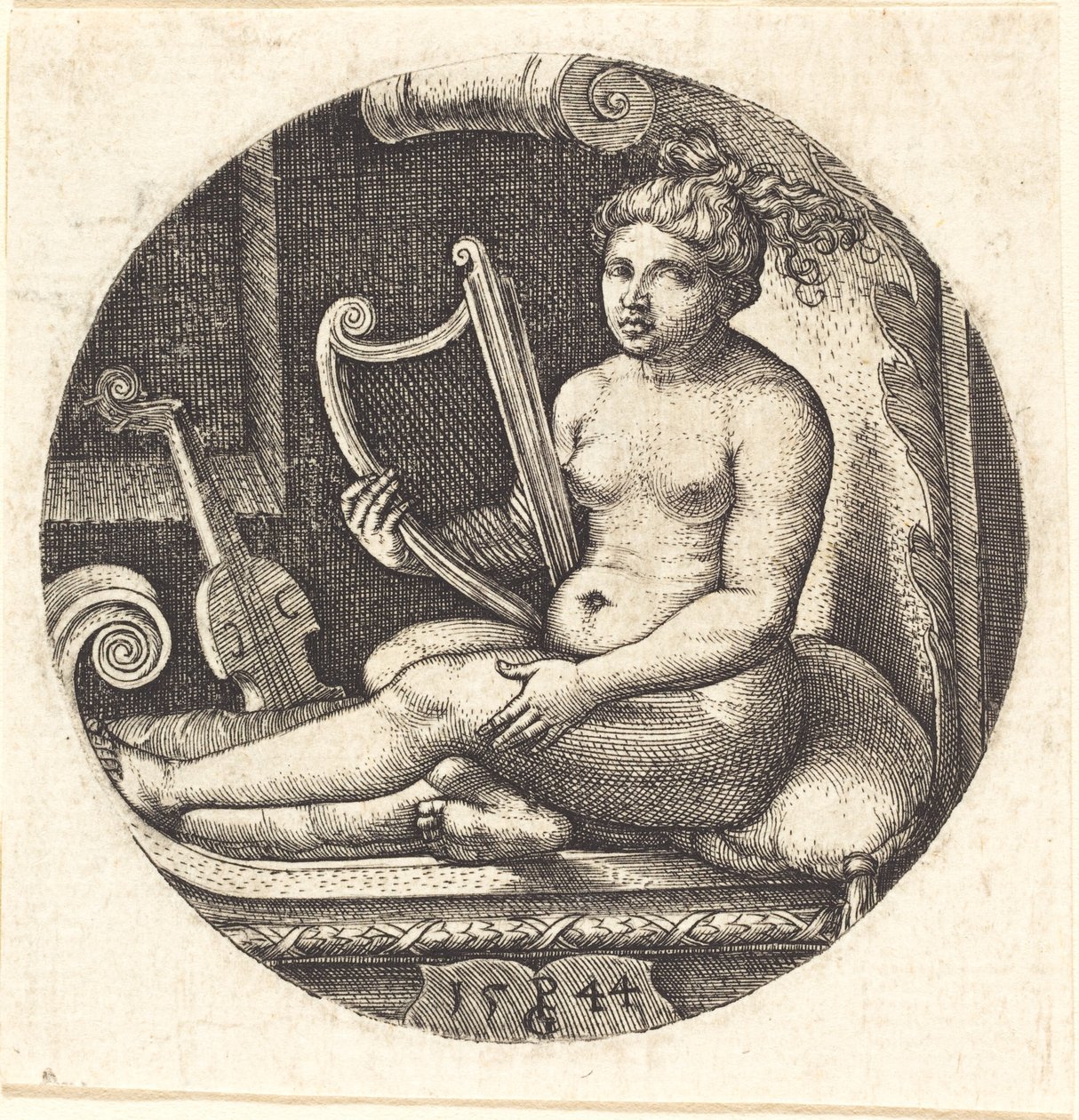 Arplı kadın by Georg Pencz