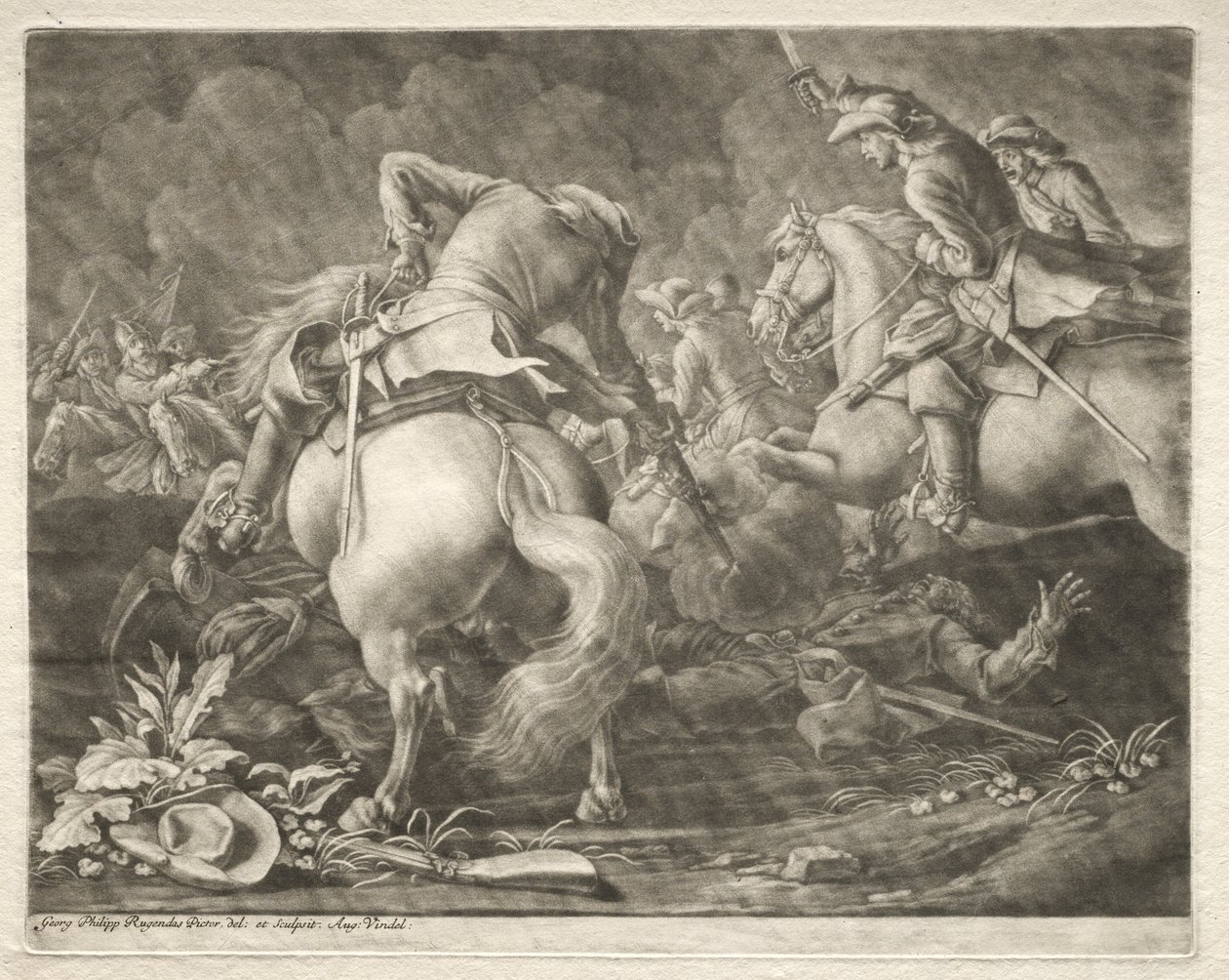 Prusya ve Macar Hussars arasındaki Çatışma by Georg Philipp I Rugendas