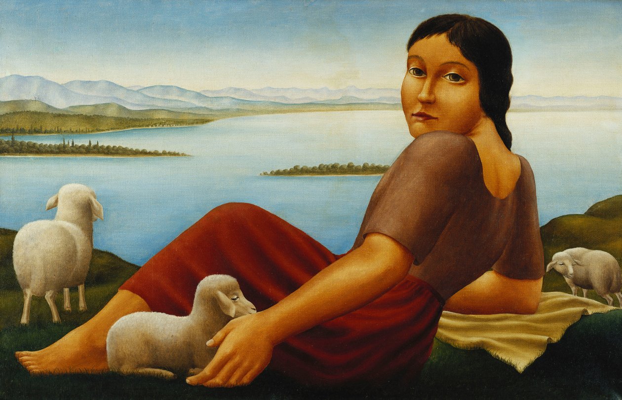 Koyunlu kız; Koyunlu Kız, 1923 by Georg Schrimpf