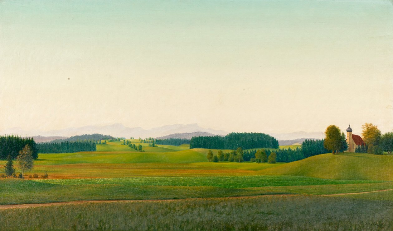 Tuntenhausen yakınlarındaki manzara by Georg Schrimpf