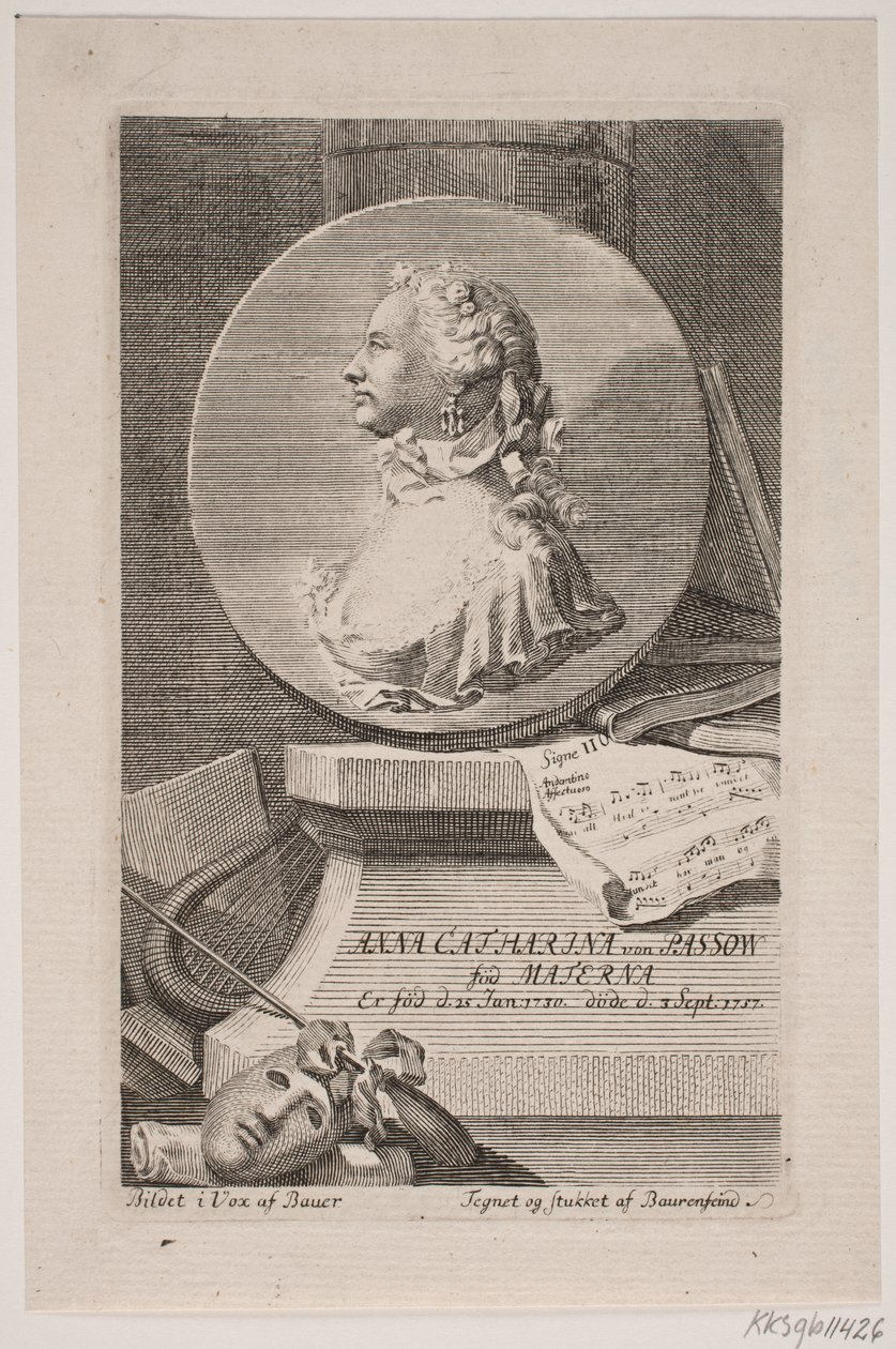 Aktris Anna Catharina von Passow by Georg Vilhelm Baurenfeind