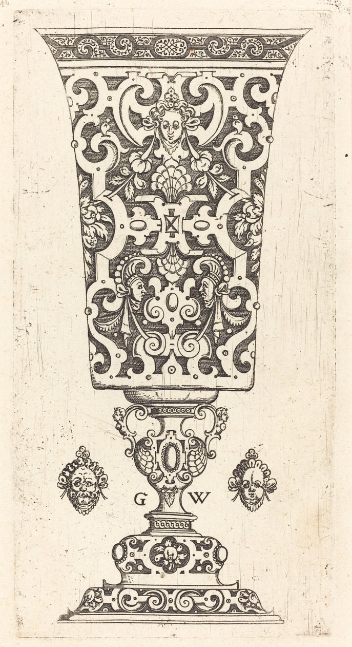 Maske ile süslenmiş kadeh by Georg Wechter I