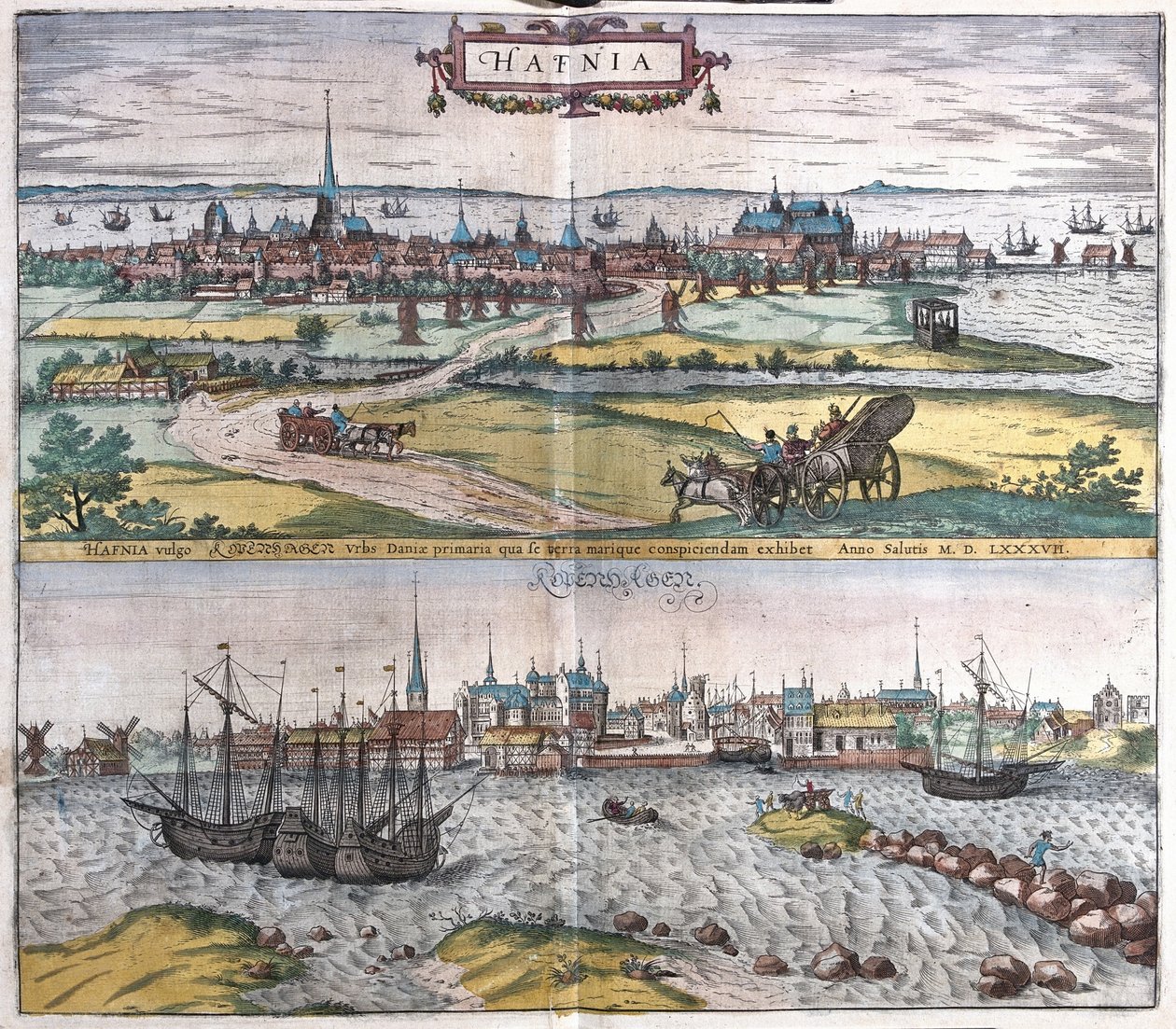 Kopenhag, illüstrasyon by Georg Braun und Franz Hogenberg