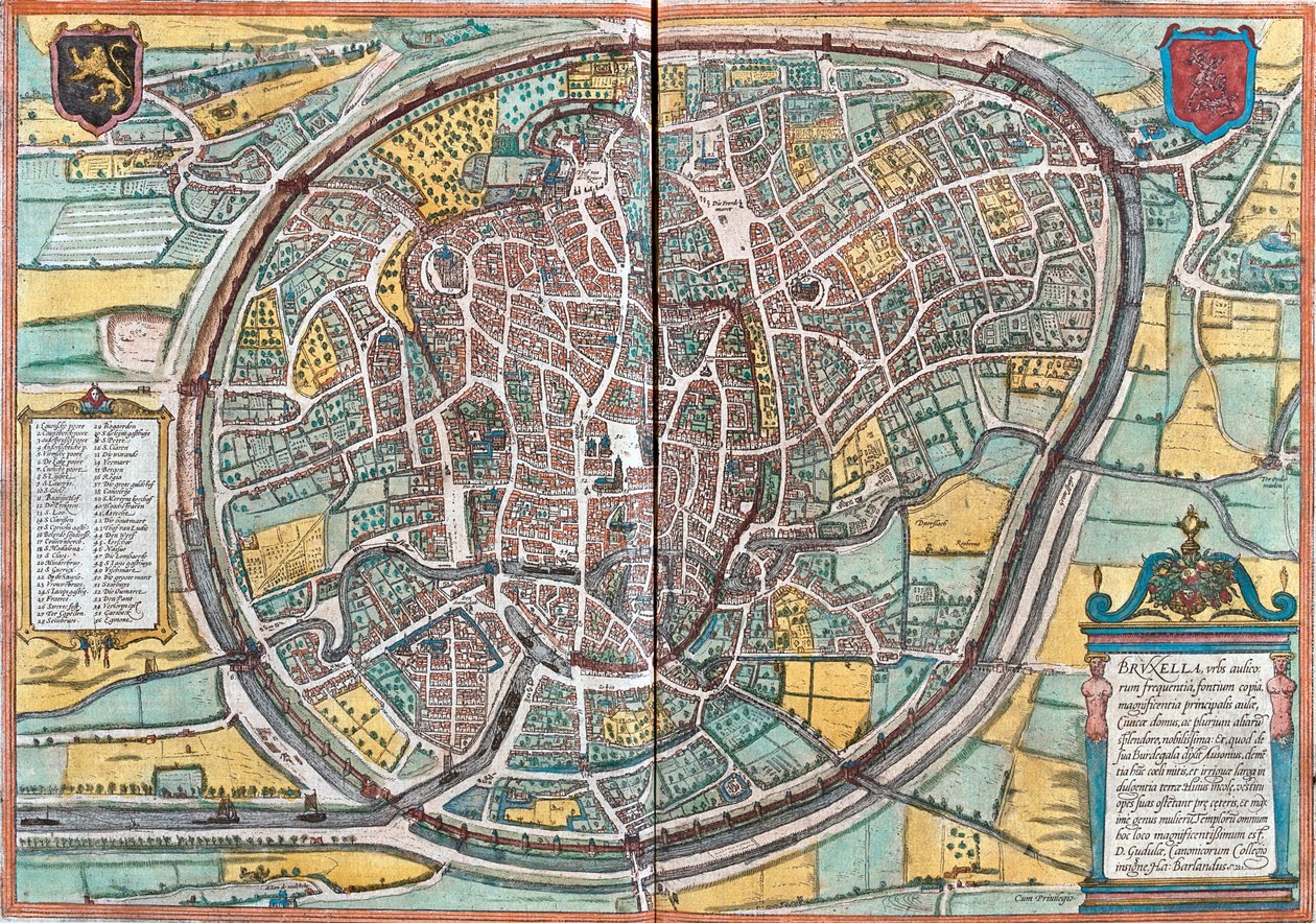 Brüksel, Belçika by Georg and Hogenberg Franz (1535-90) Braun