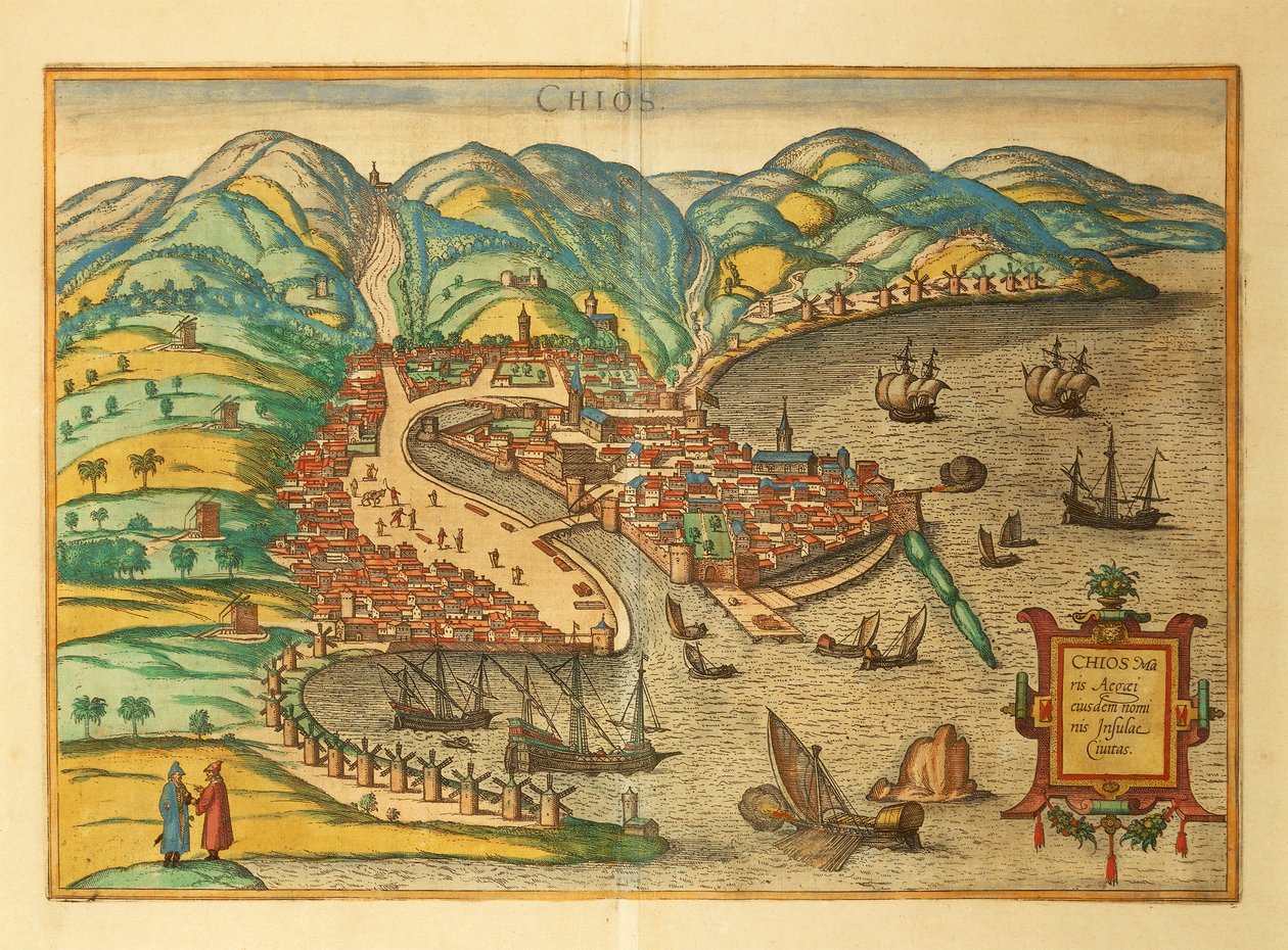 Dünyanın Şehirlerinden Sakız Adası, Georg Braun by Georg Braun and Hogenberg Franz