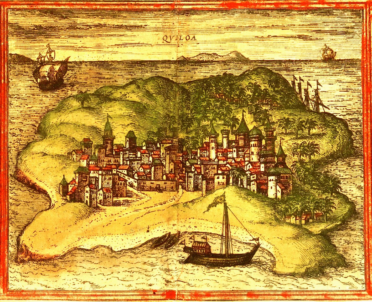 Kilwa, Tanzanya by Georg and Hogenberg Franz (1535-90) Braun