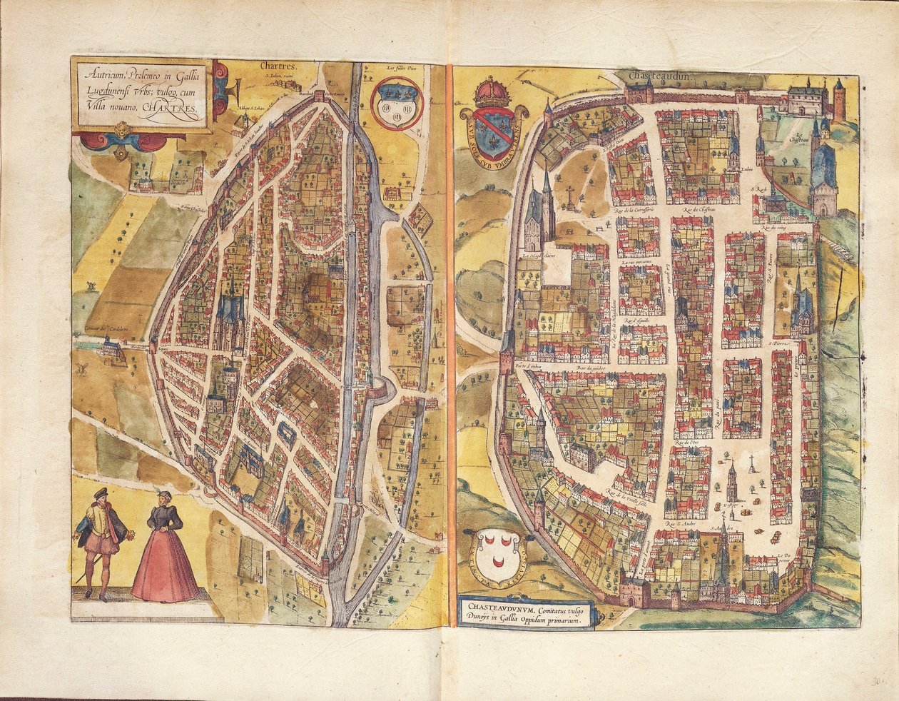 Chateaudun ve Chartres Haritası, Fransa, Amerika Birleşik Devletleri