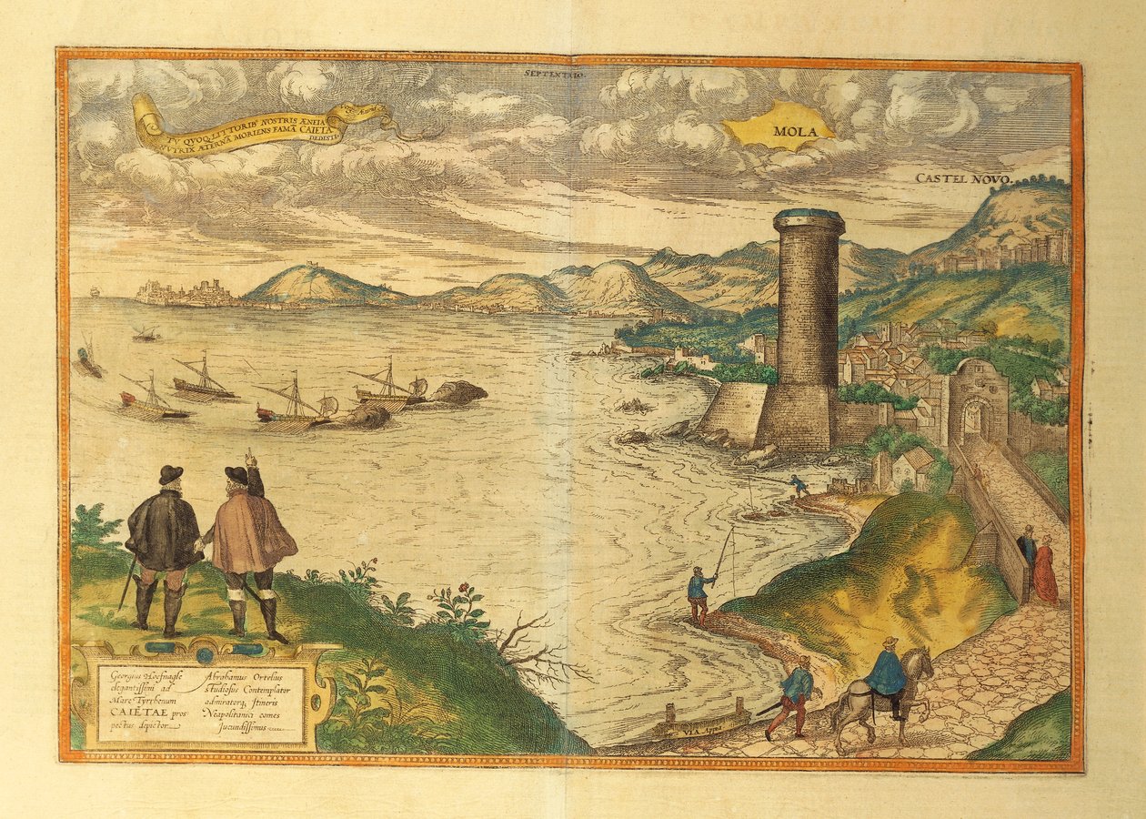 Mola di Bari Haritası, Apulia bölgesi, Georg Braun tarafından Dünya Haritası by Georg Braun and Hogenberg Franz