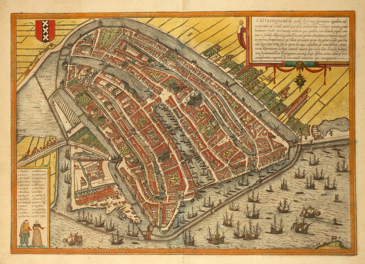 Georg Braun tarafından dünyanın kentinden şehrin haritası by Georg Braun and Hogenberg Franz