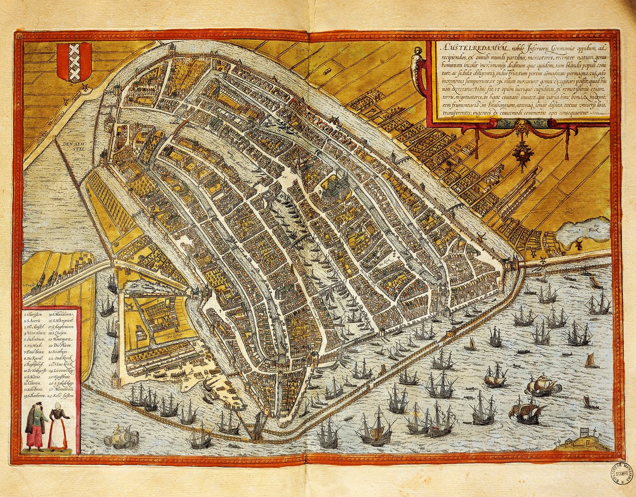 Hollanda, Georg Braun (1541-1622) ve Franz Hogenberg (1535-1590), gravür tarafından Civitates Orbis Terrarum