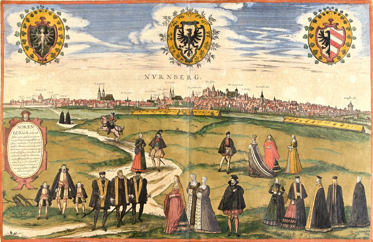 Nürnberg, Almanya by Georg and Hogenberg Franz (1535-90) Braun