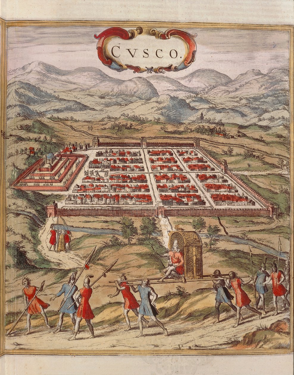 Peru, Cuzco şehri, Georg Braun tarafından gravür by Georg Braun and Hogenberg Franz