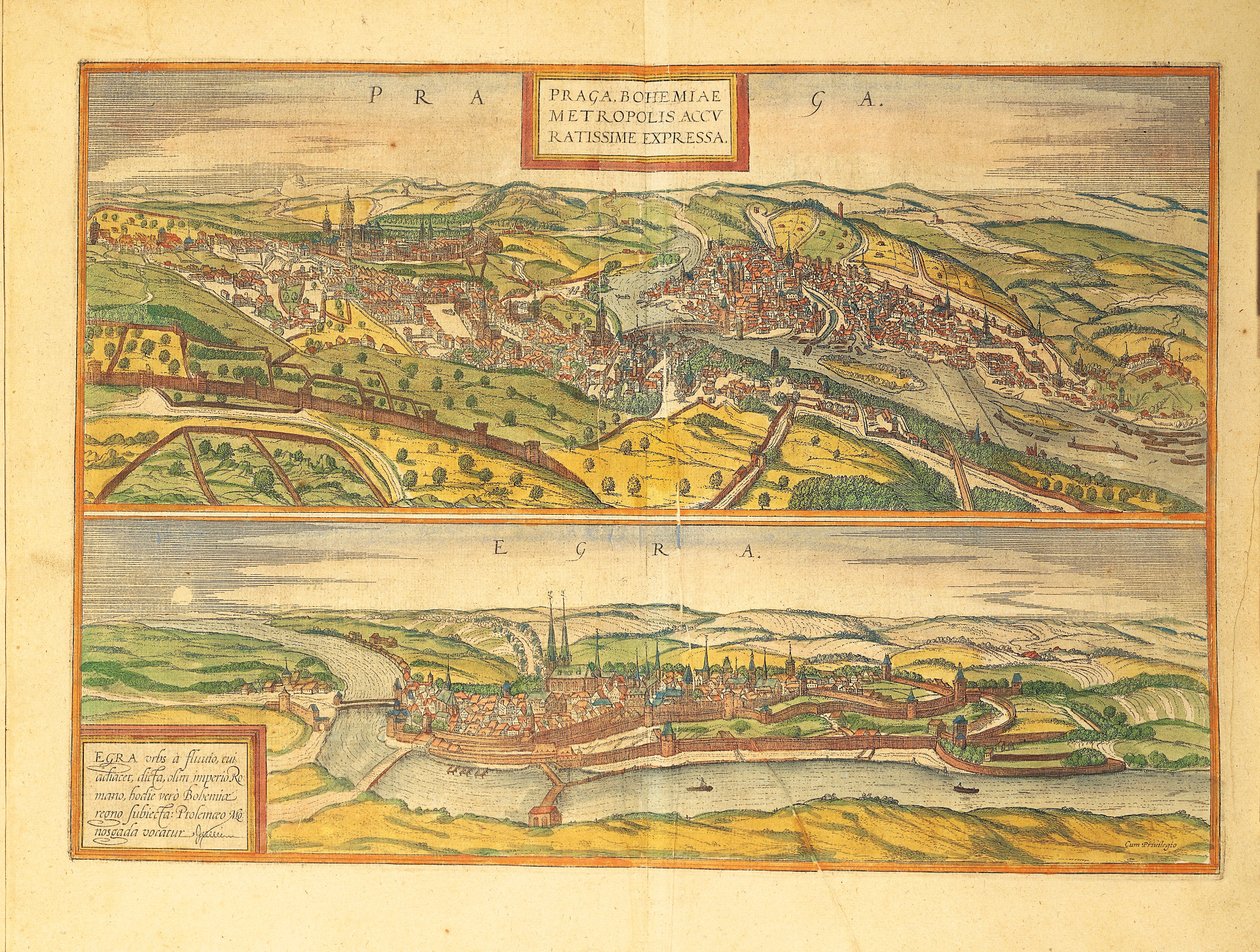Dünyanın Şehirlerinden Prag ve Cheb, Eger, Georg Braun by Georg Braun and Hogenberg Franz