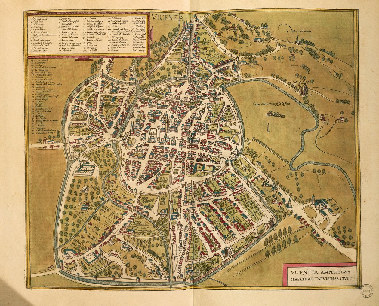 Dünyanın Şehirlerinden Vicenza, Georg Braun by Georg Braun and Hogenberg Franz