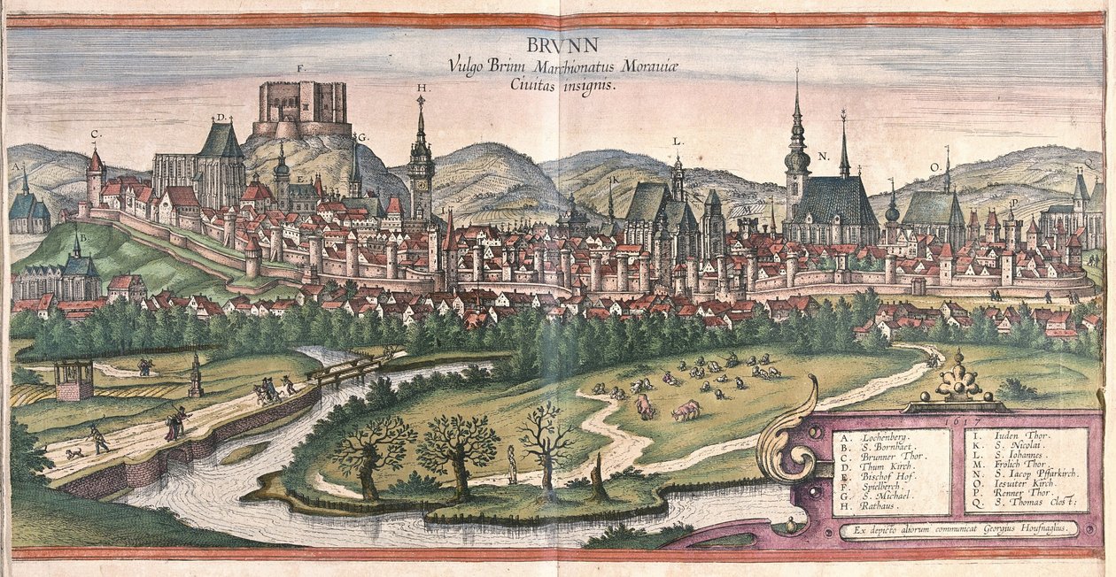 Brno, Çek Cumhuriyeti (gravür by Georg Braun and Hogenberg Franz