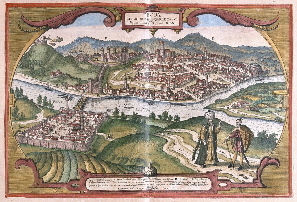 Budapeşte, Macaristan (gravür by Georg Braun and Hogenberg Franz