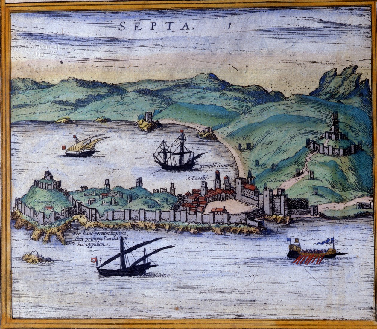 Ceuta, Fas, Braun ve Hogenberg tarafından hazırlanan “Civitates Orbis Terrarum” Atlasından by Georg Braun and Hogenberg Franz