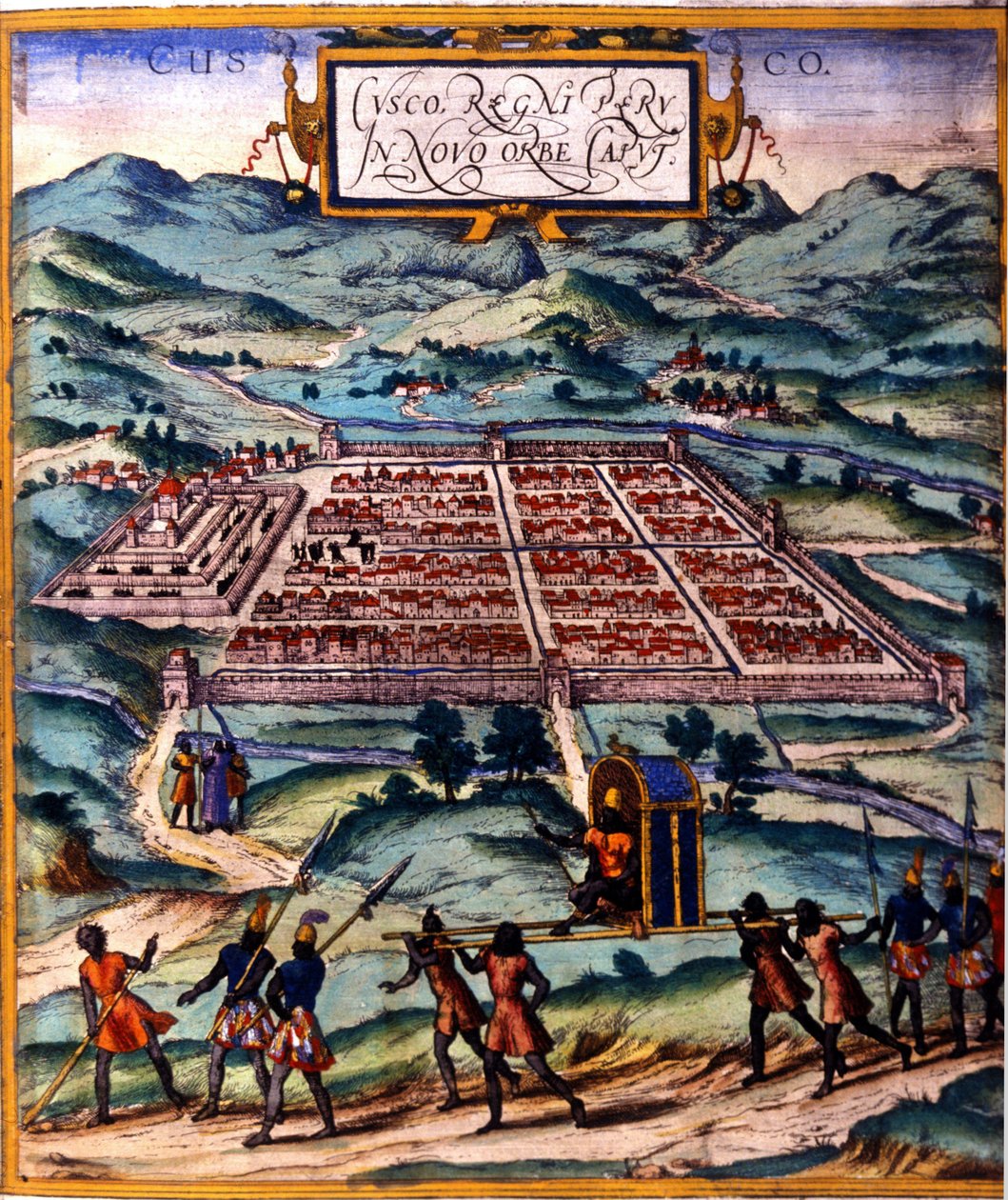 İnka uygarlığının ana merkezi Cuzco. Atlas de Braun ve Hogenberg by Georg Braun and Hogenberg Franz