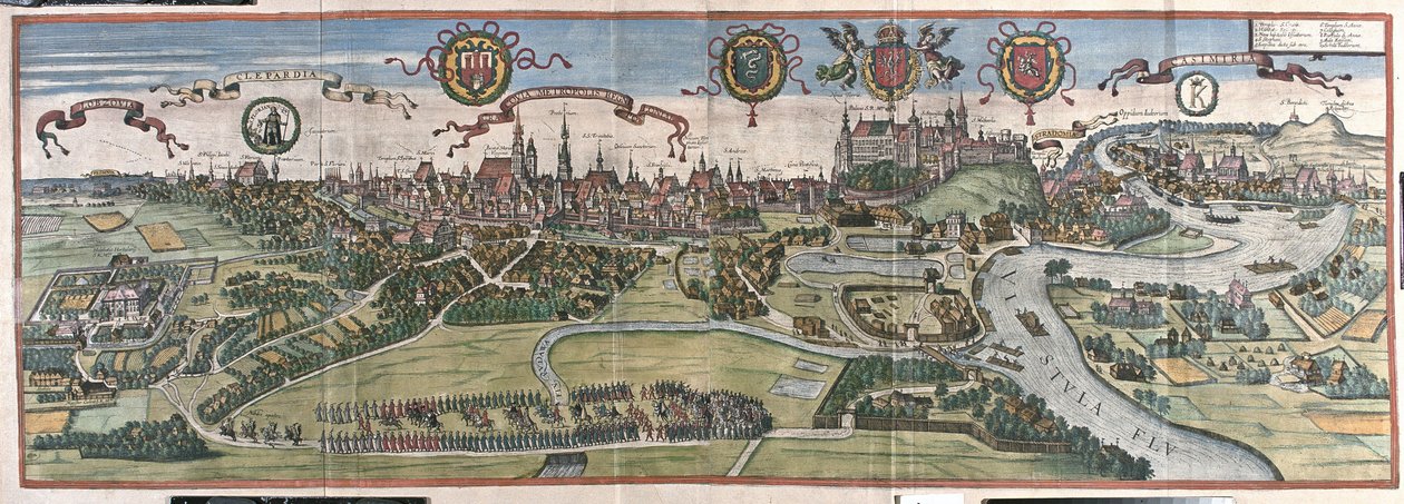 Krakow, Polonya (gravür by Georg Braun and Hogenberg Franz