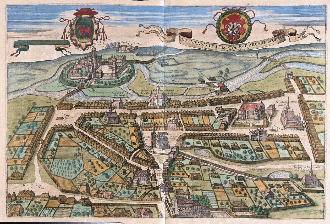 Lowicz, Polonya (gravür by Georg Braun and Hogenberg Franz