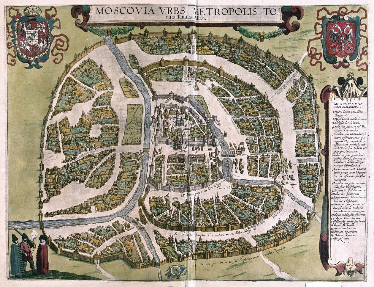 Moskova, Rusya (gravür by Georg Braun and Hogenberg Franz