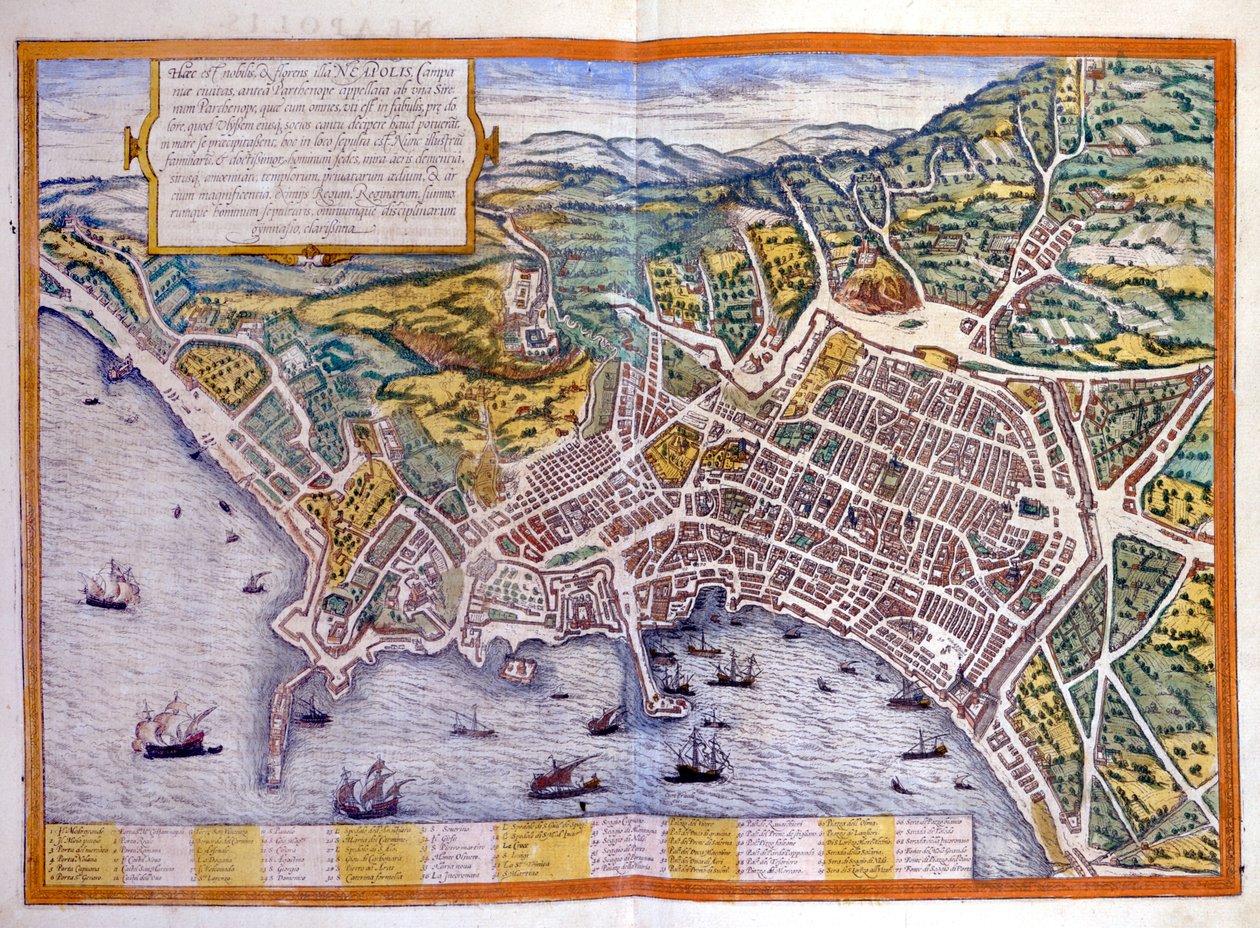 Napoli, Braun ve Hogenberg atlası by Georg Braun and Hogenberg Franz