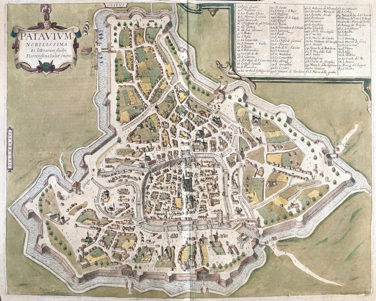 Padua, Veneto bölgesi, İtalya (gravür by Georg Braun and Hogenberg Franz