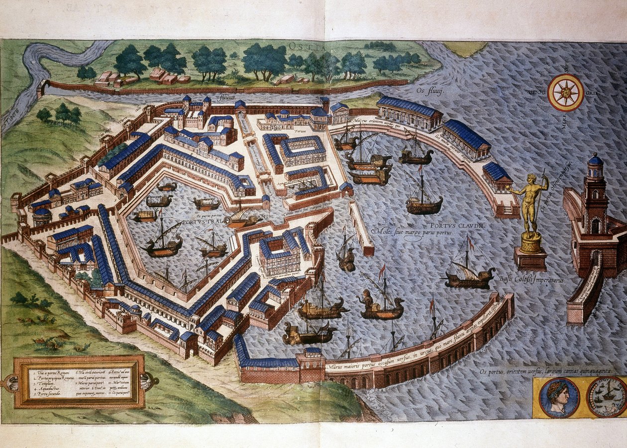 Ostia Limanı (Ostia) Antik, Atlas Bram ve Hope by Georg Braun and Hogenberg Franz